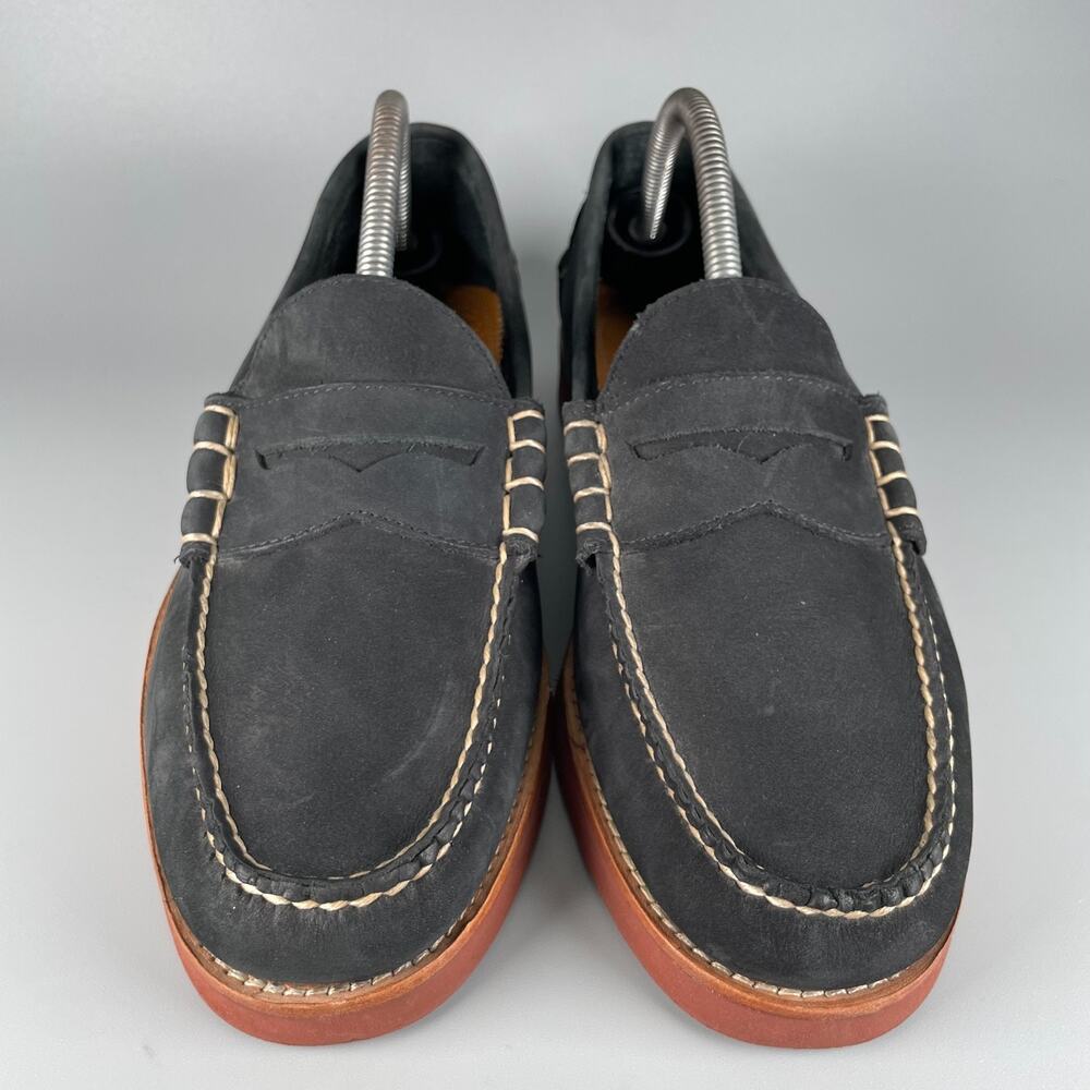 G.H. Bass Weejuns Men's 9 D Gray Suede Slip On Penny Loafers Casual Dress Shoes - Picture 2 of 9